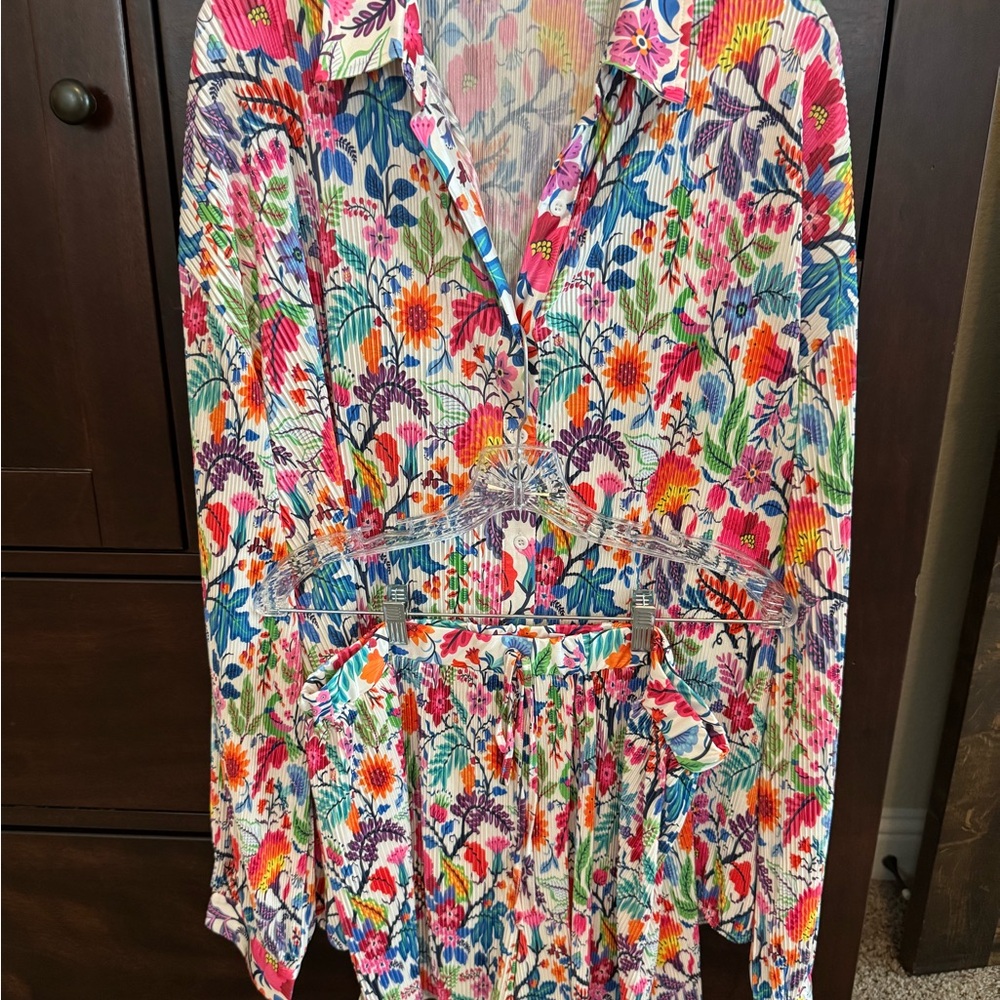 Jess Lea set. Fiesta Time. Long sleeve, button-down top w/ matching shorts.